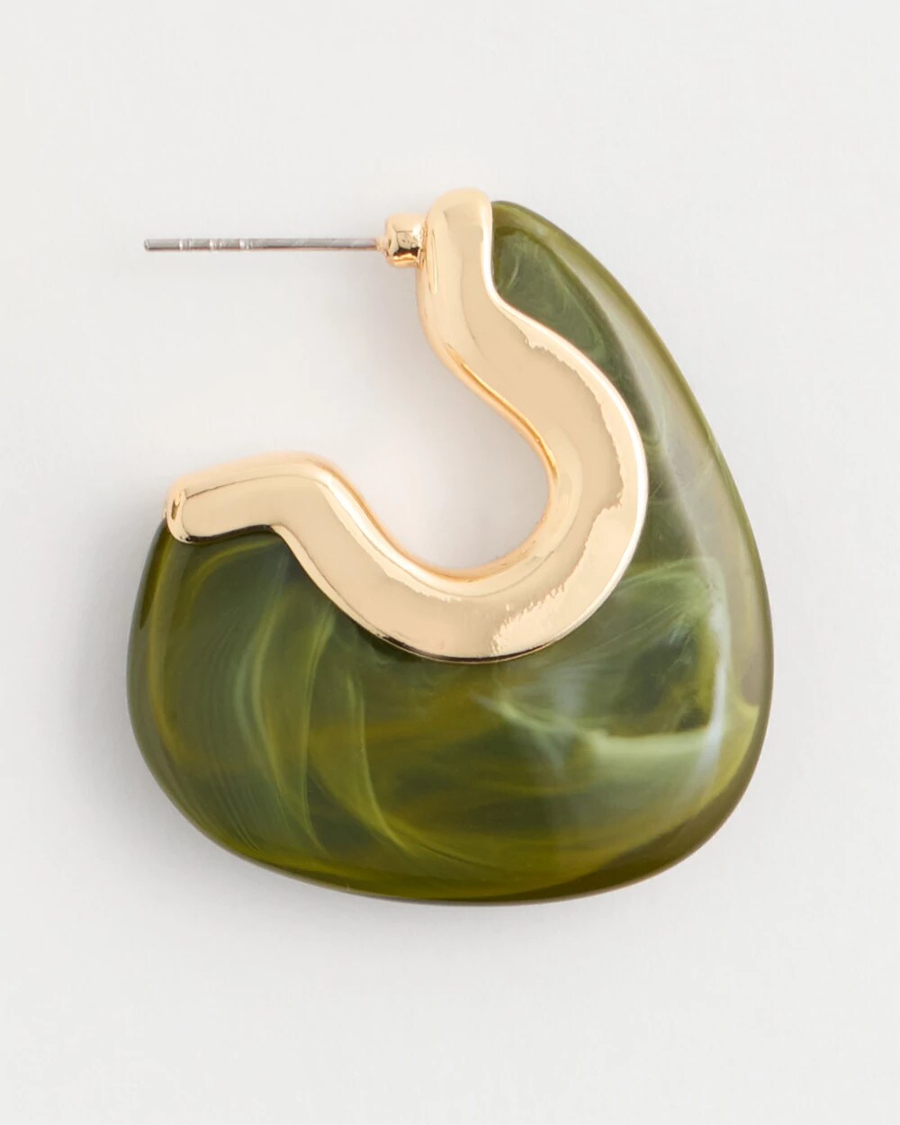 Green Resin Hoop Earrings