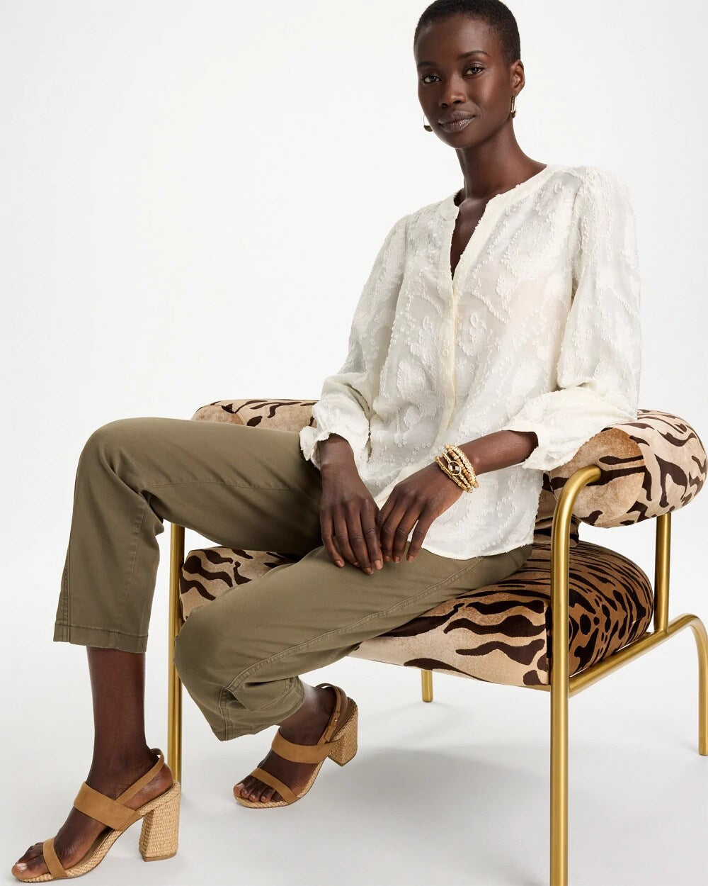Clip Dot Jacquard Blouse