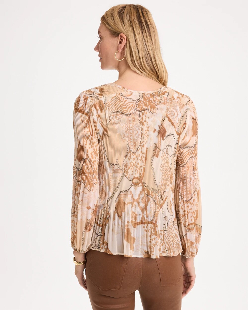 Georgette Pleated Popover Blouse