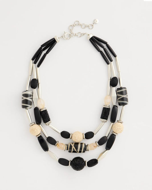 Neutral Triple-Strand Necklace