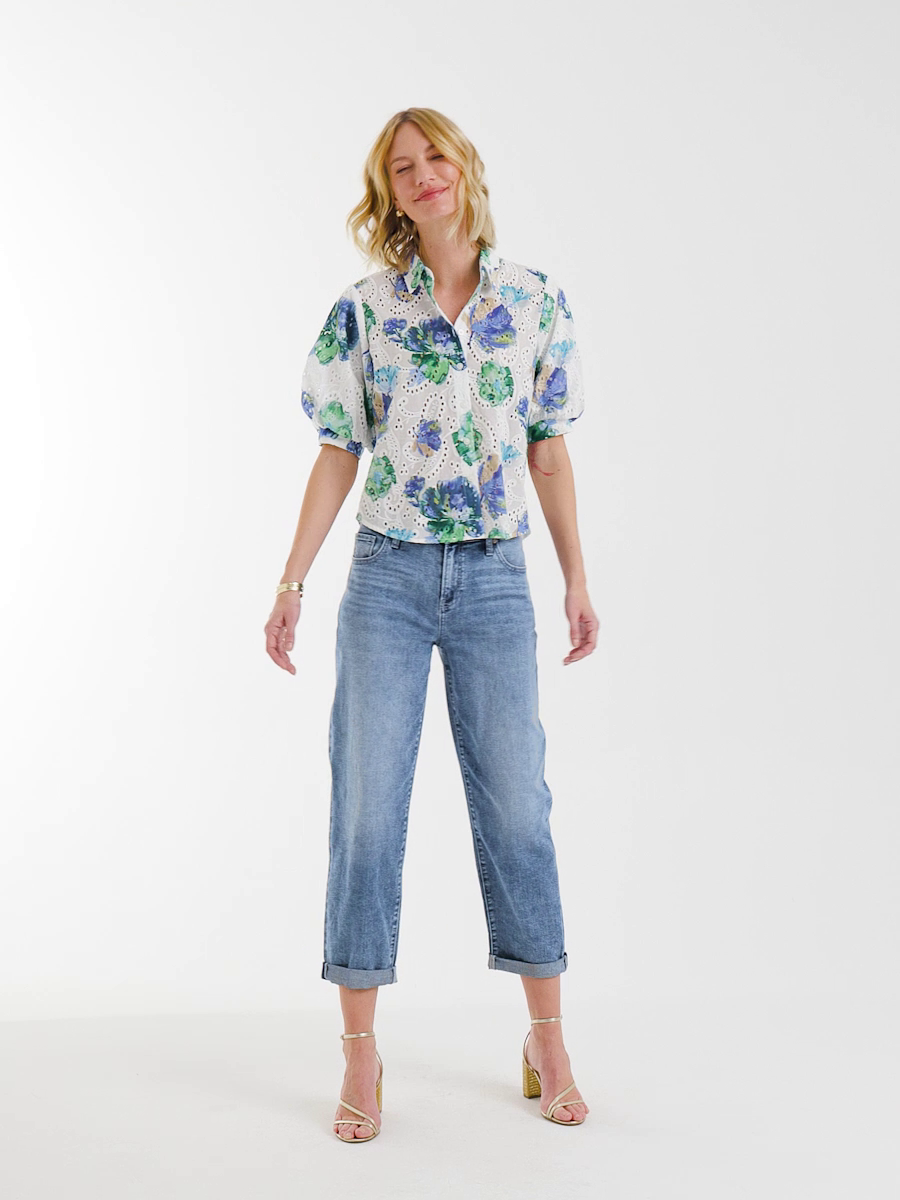 Floral Paisley Eyelet Blouse