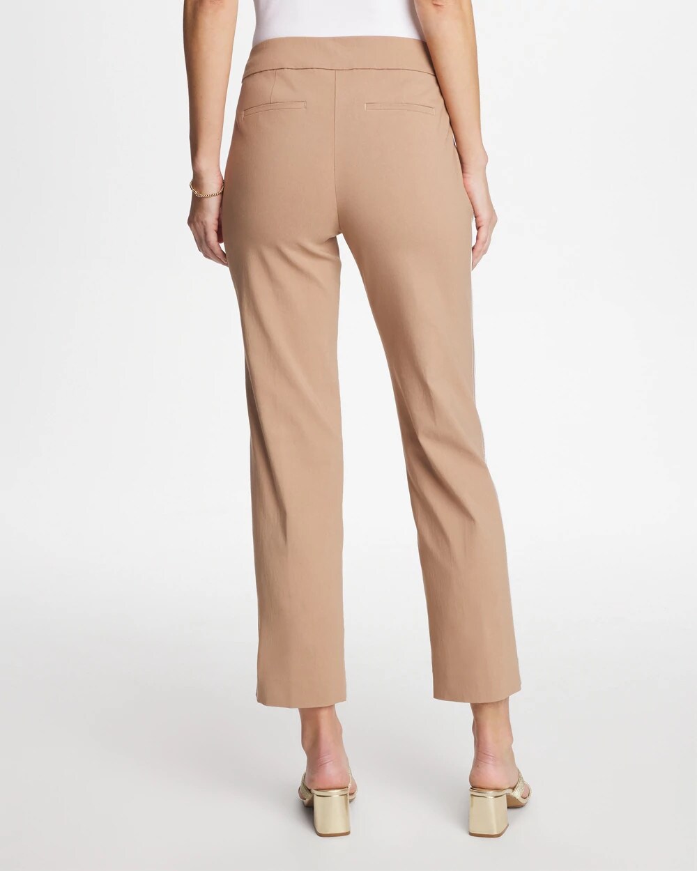 Brigitte Piped Straight Cropped Pants