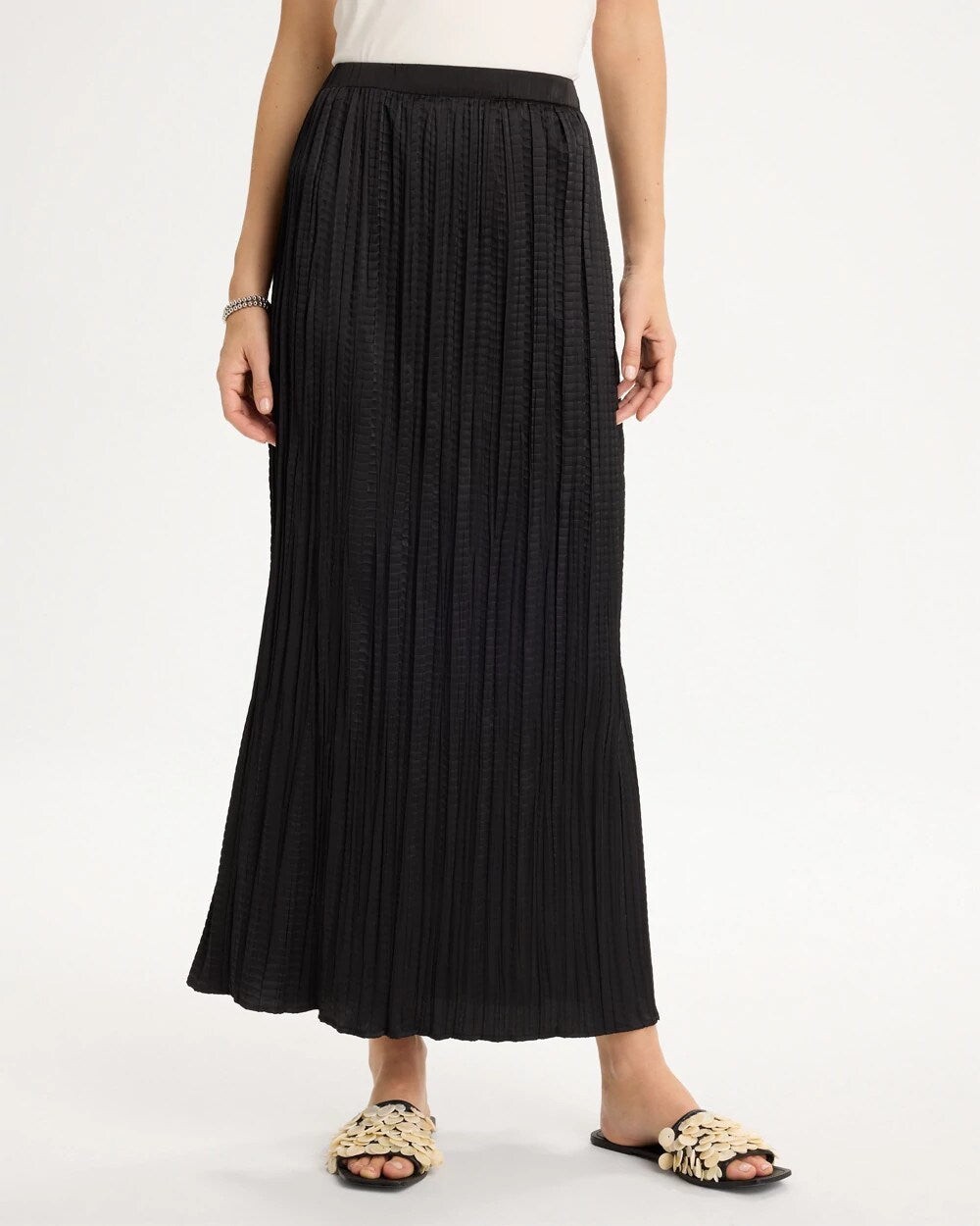 Satin Crinkle Maxi Skirt