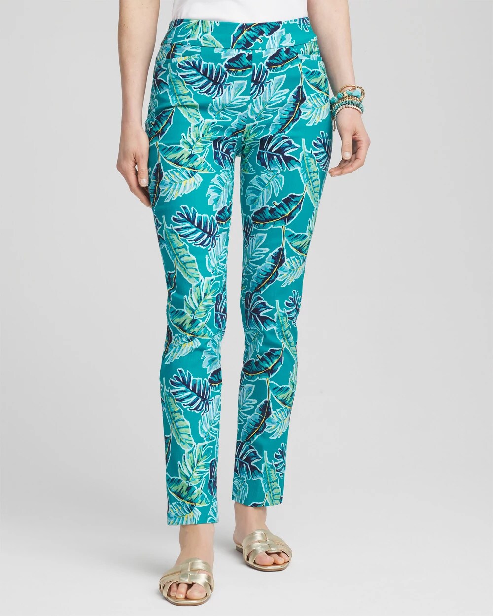 Brigitte Tropical Pull-On Ankle Pants