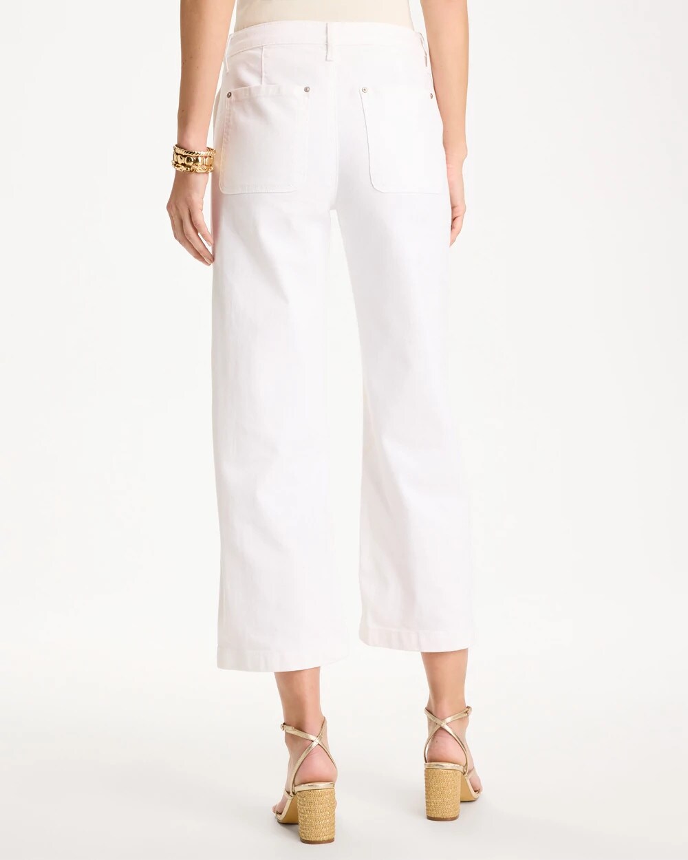 Straight Crop White Trouser Jeans
