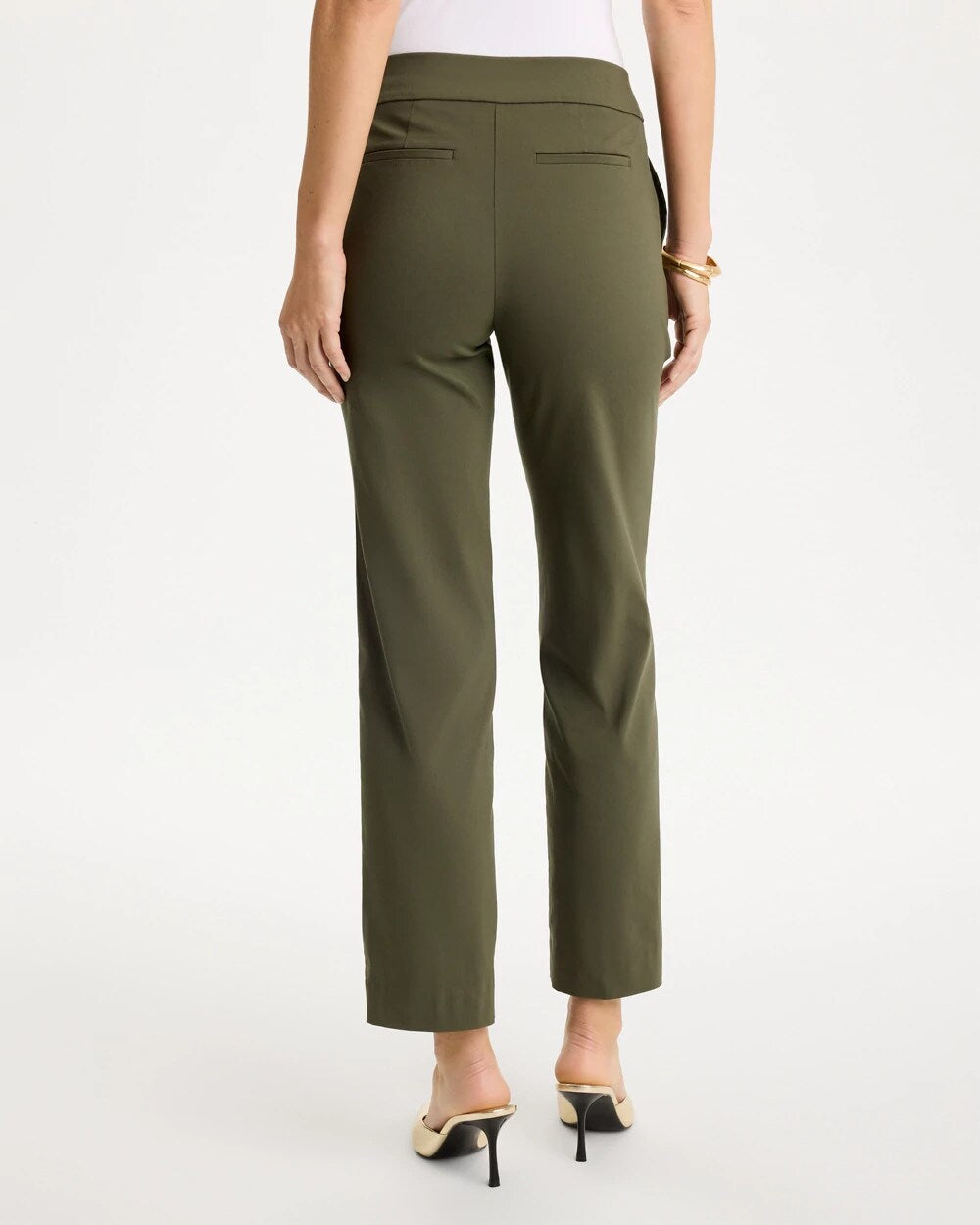 Brigitte Tab Straight Ankle Pants