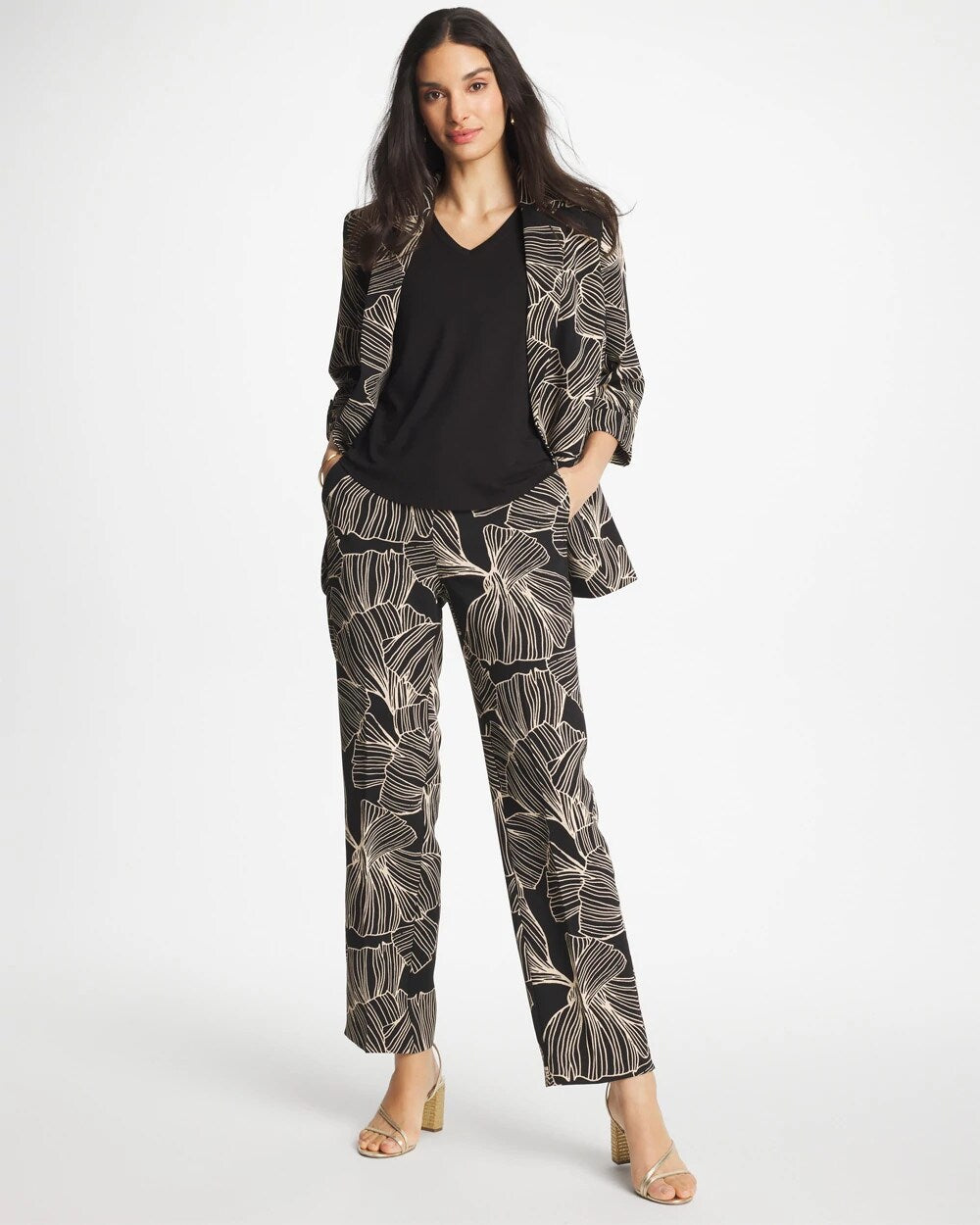 Ginkgo Crepe Tapered Ankle Pants