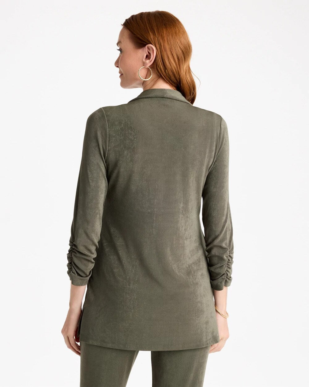Travelers Collection Ruched Elbow Sleeve Jacket