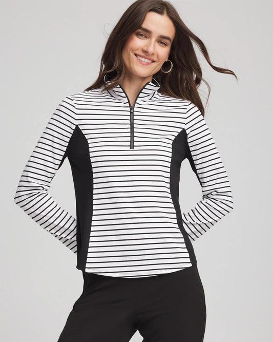 Zenergy UPF Striped Block Half Zip
