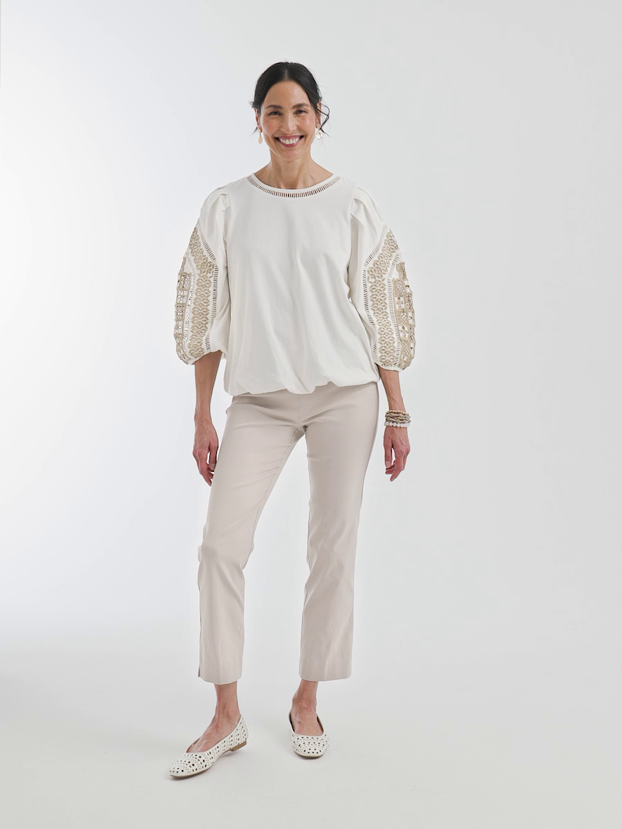 Brigitte Slim Pull-On Crop Pant