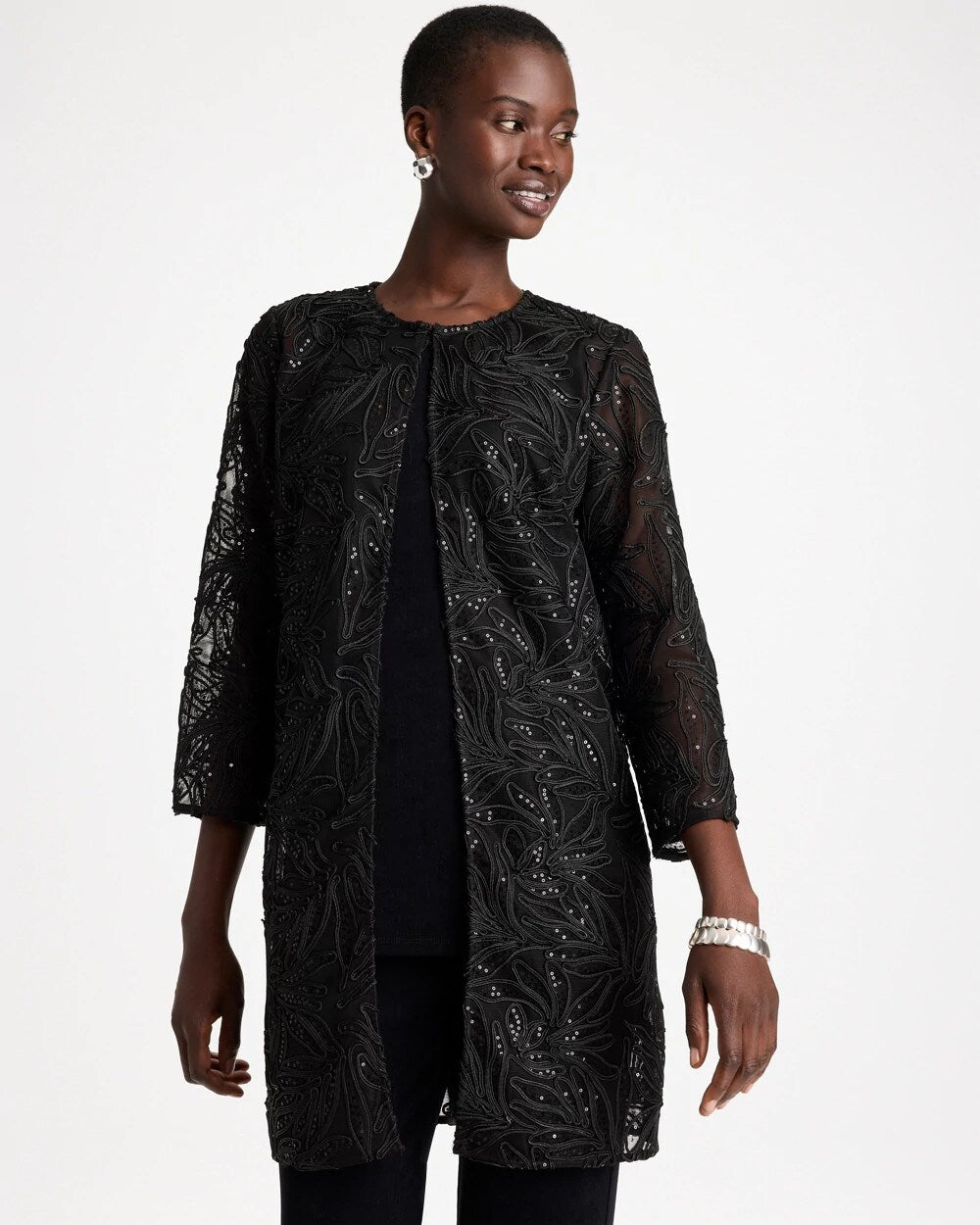 Travelers Sequin-Embellished Duster