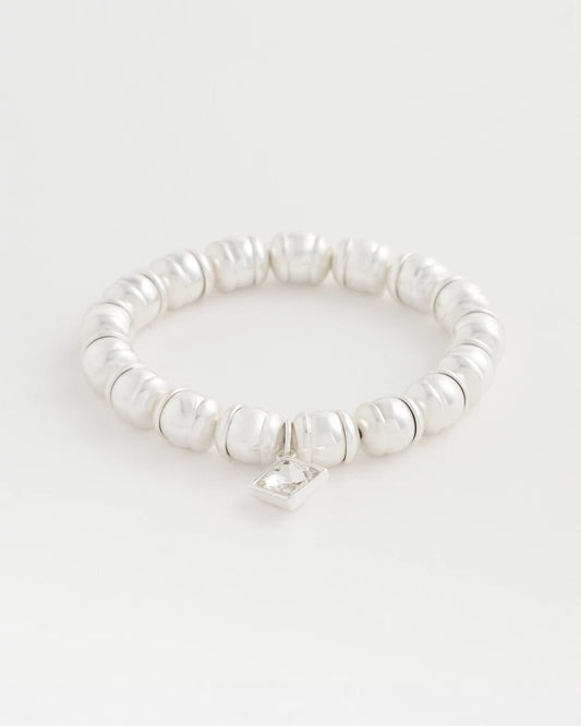 Silvertone Round Charm Bracelet