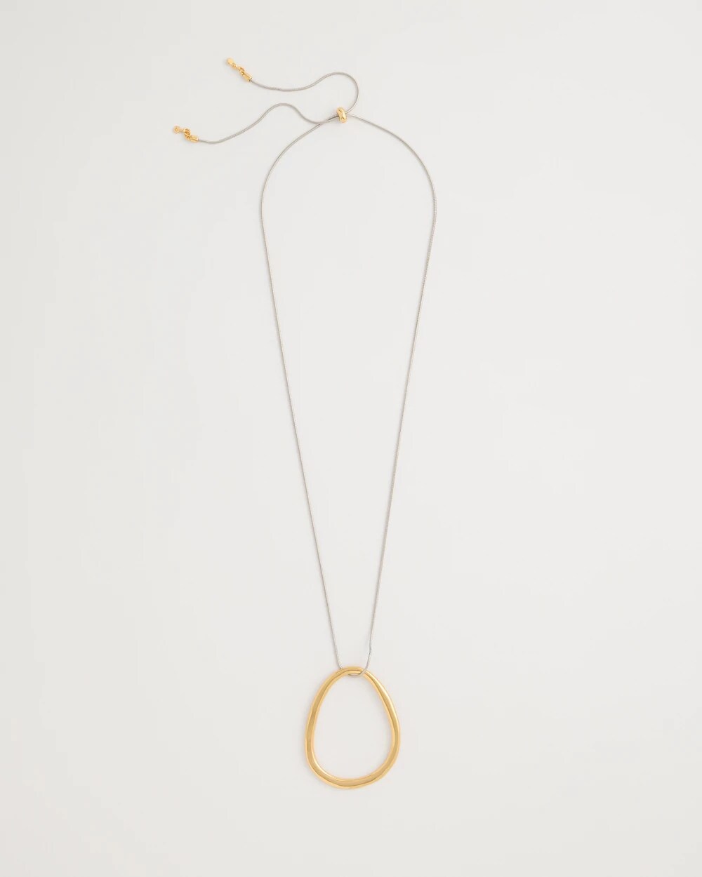 Mixed Metal Circle Pendant Necklace