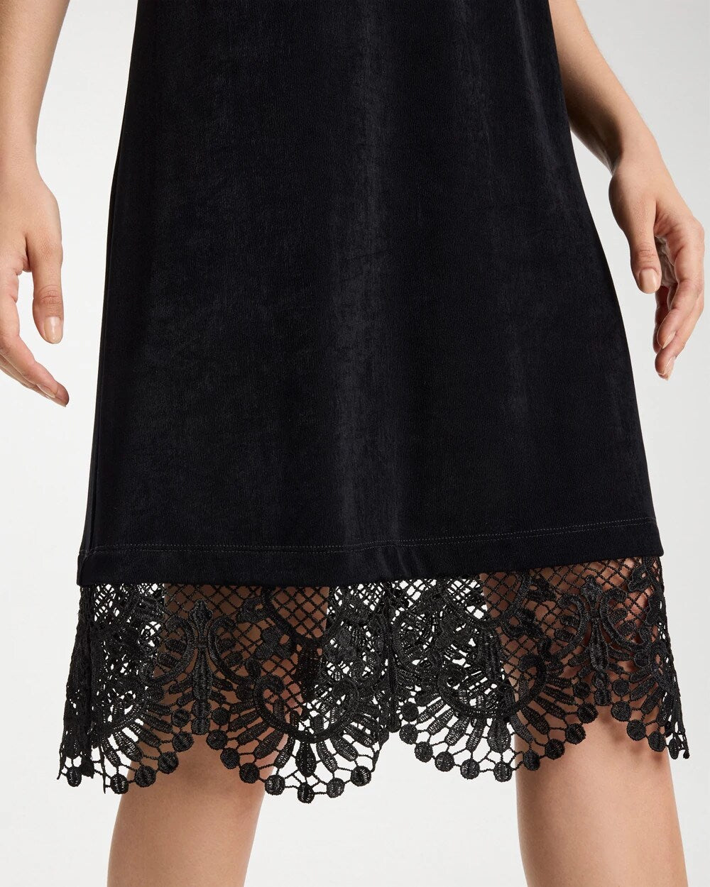 Travelers Lace Hem V-Neck Dress