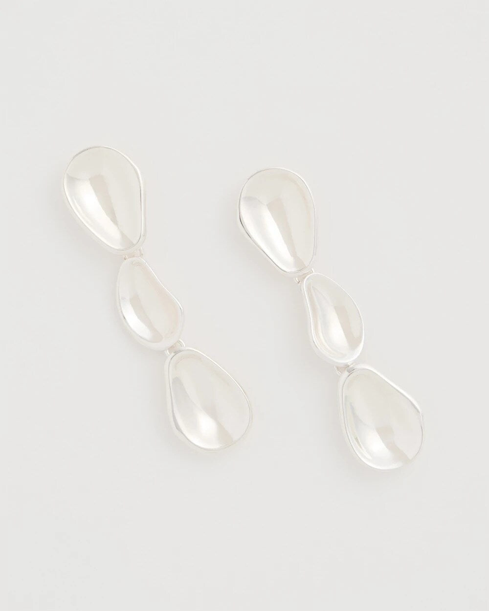Silvertone Linear Drop Earrings
