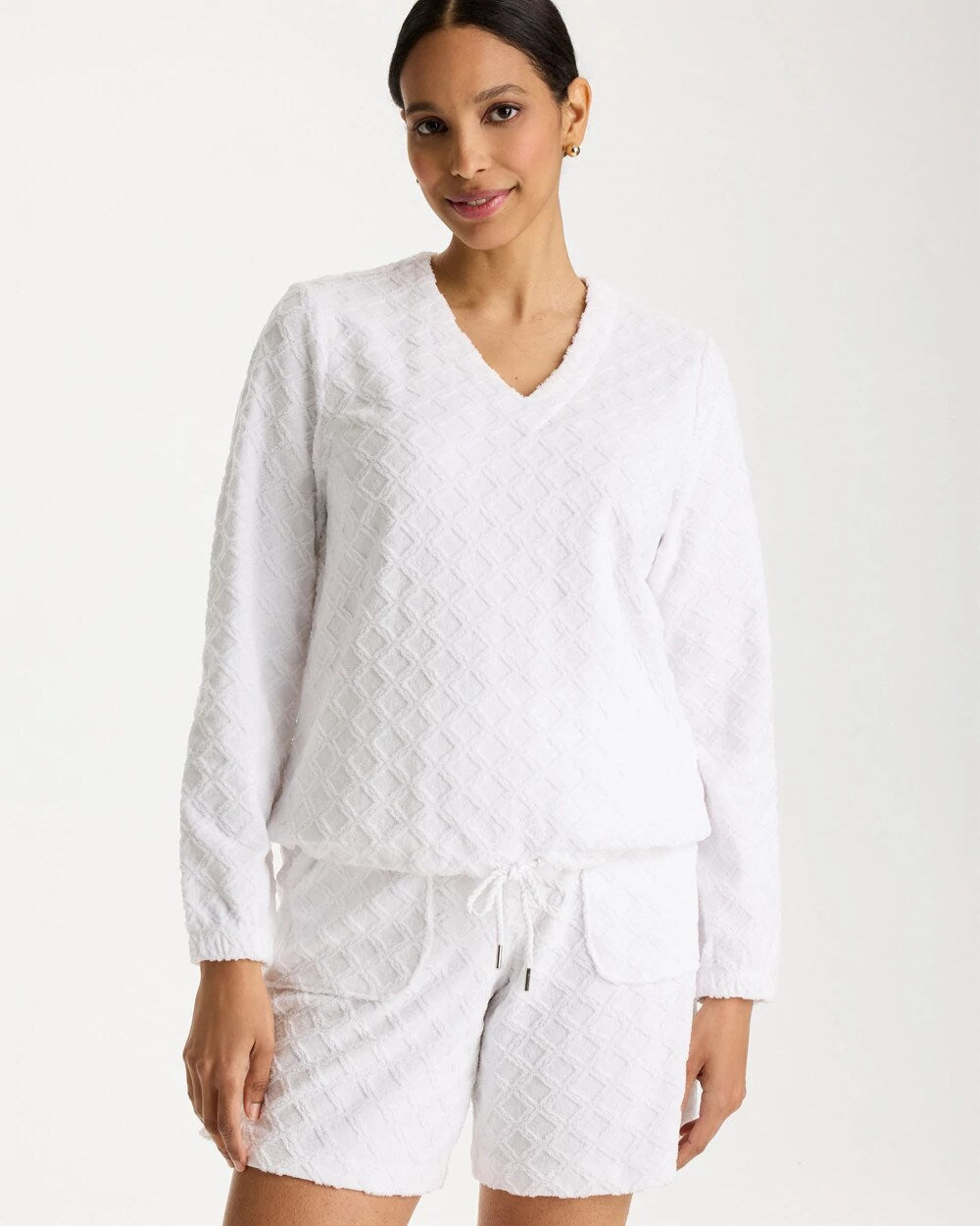Zenergy Terry Cloth Jacquard Top