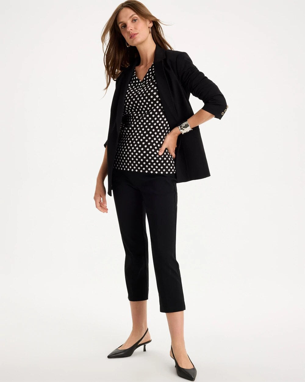 Polka-Dot Pima Cotton 3/4 Sleeve Tee