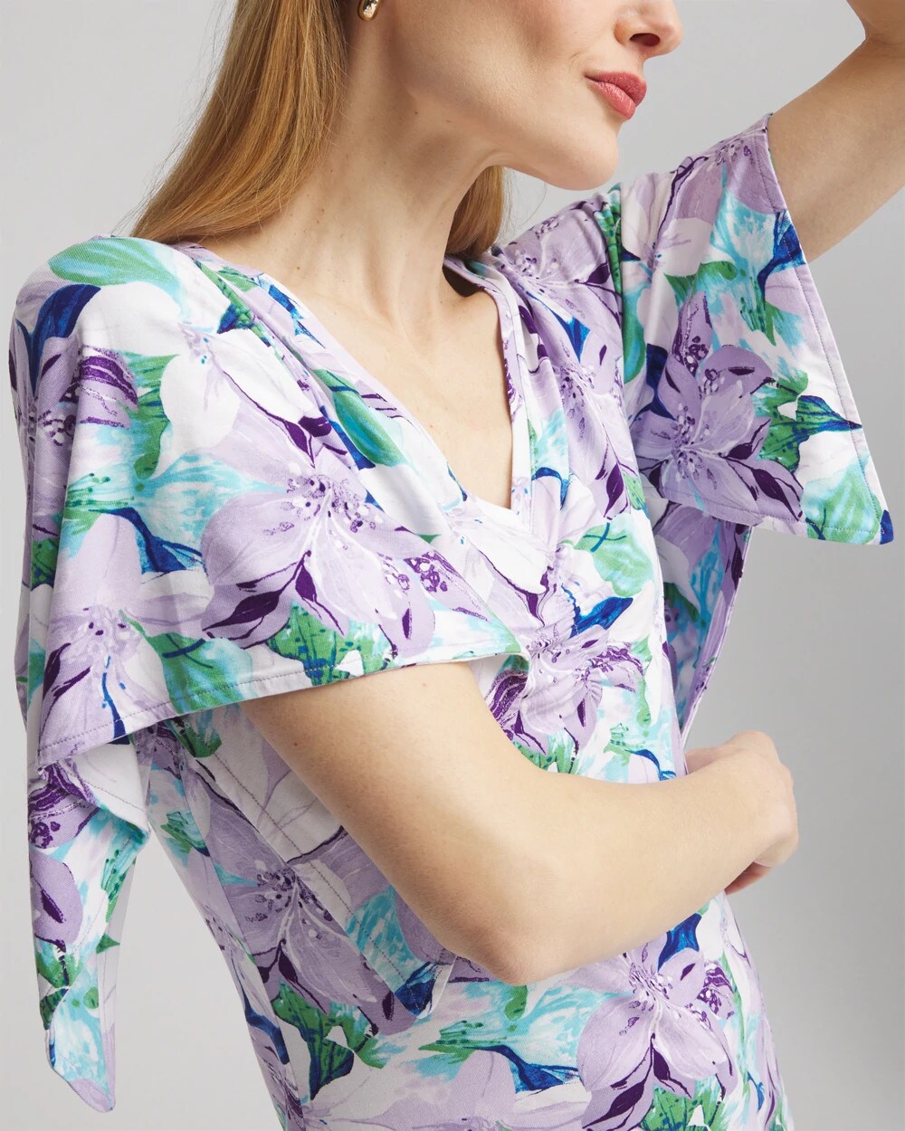 Touch of Cool Lily Handkerchief-Sleeve V-Neck Tee