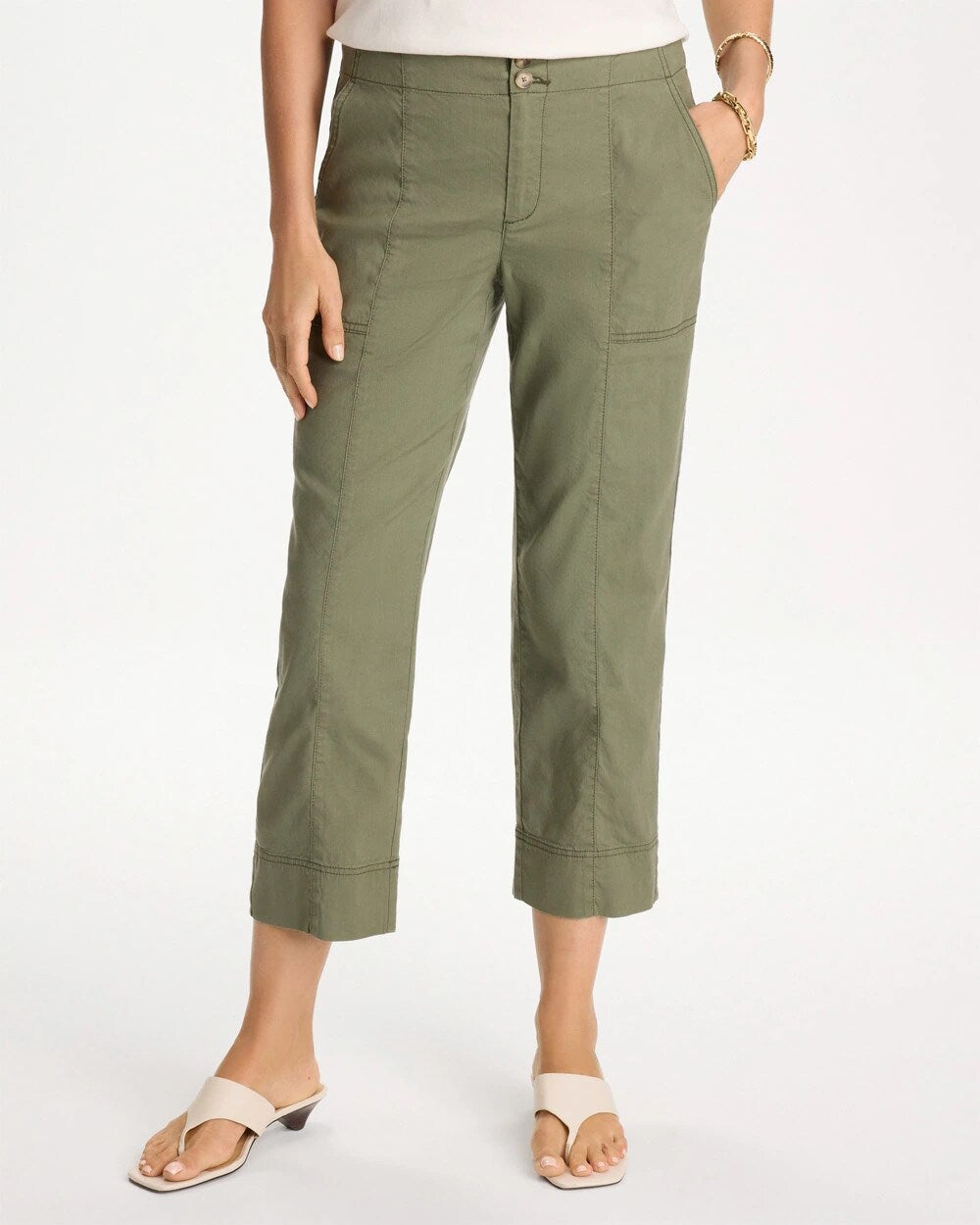 Relaxed Linen Crop Pant