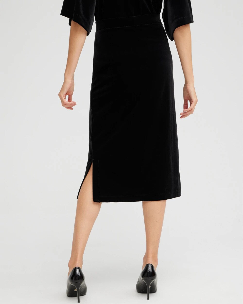 Travelers Velvet Midi Skirt