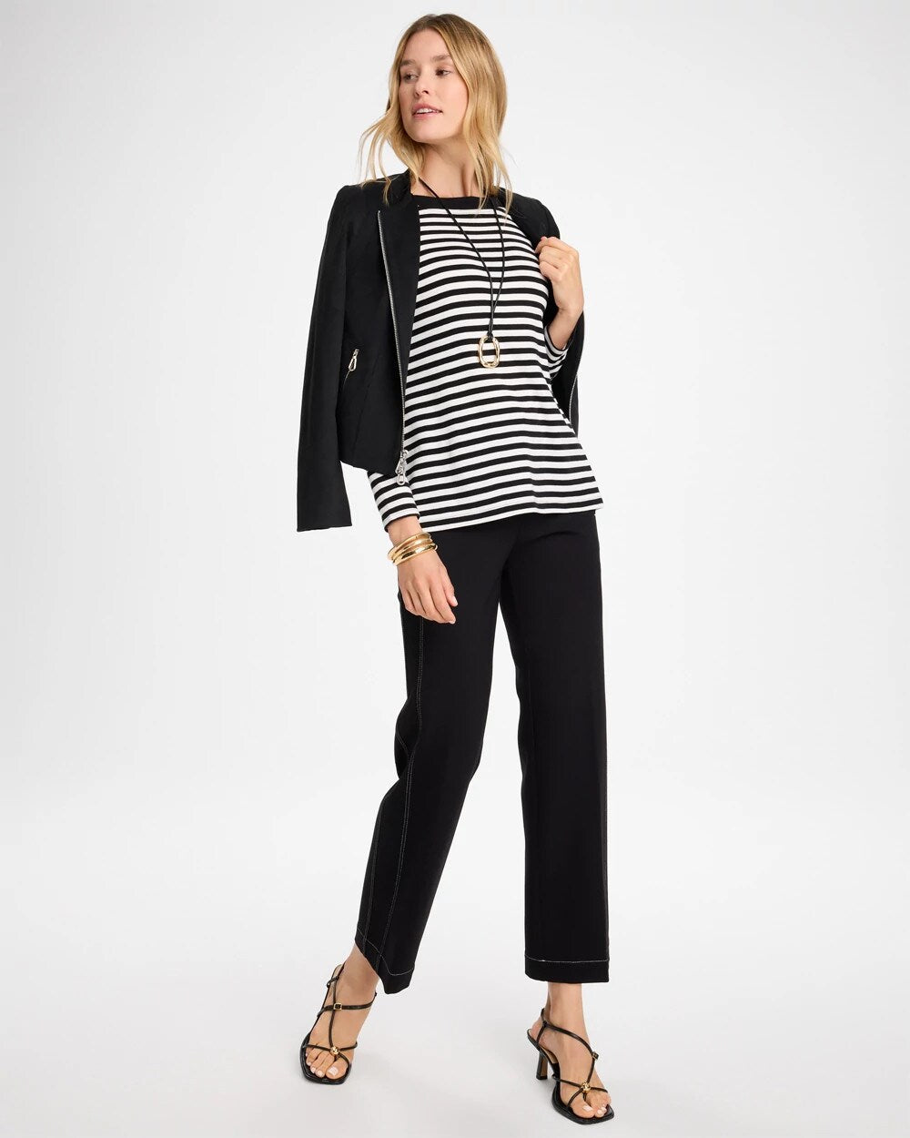 Striped Pima Cotton Boatneck Tee