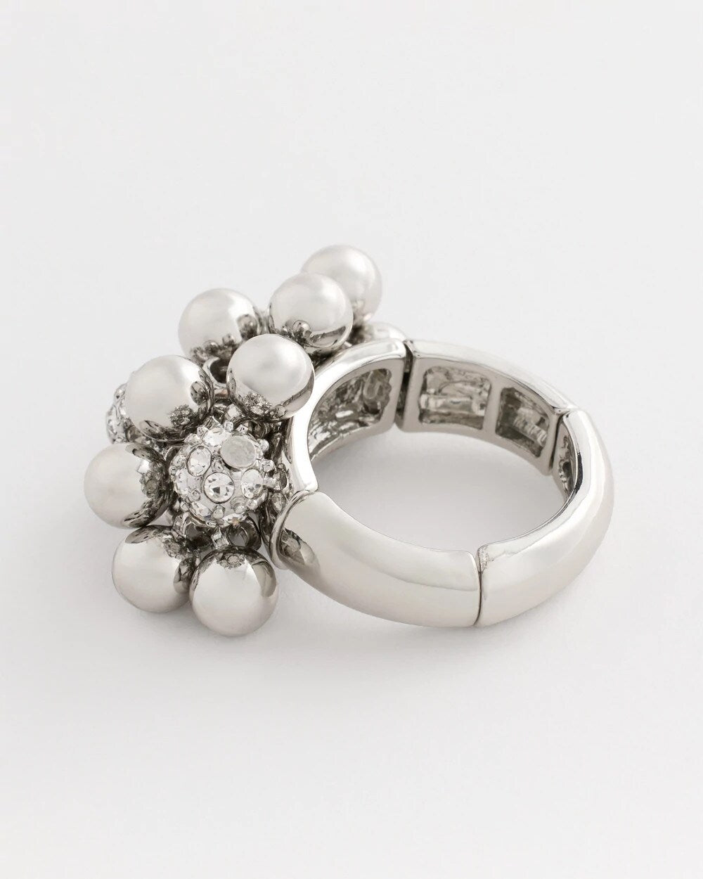 Silvertone Shimmer Stretch Ring