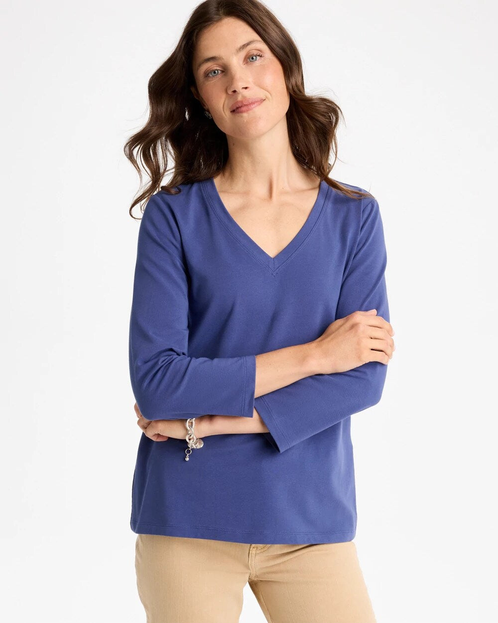 Cotton Stretch 3/4 Sleeve Tee