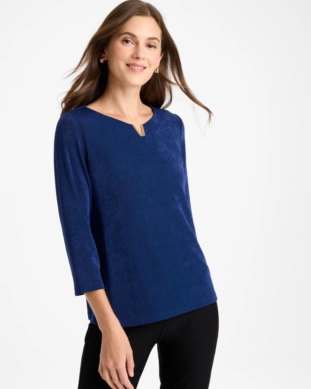 Travelers Embellished V-Neck Top