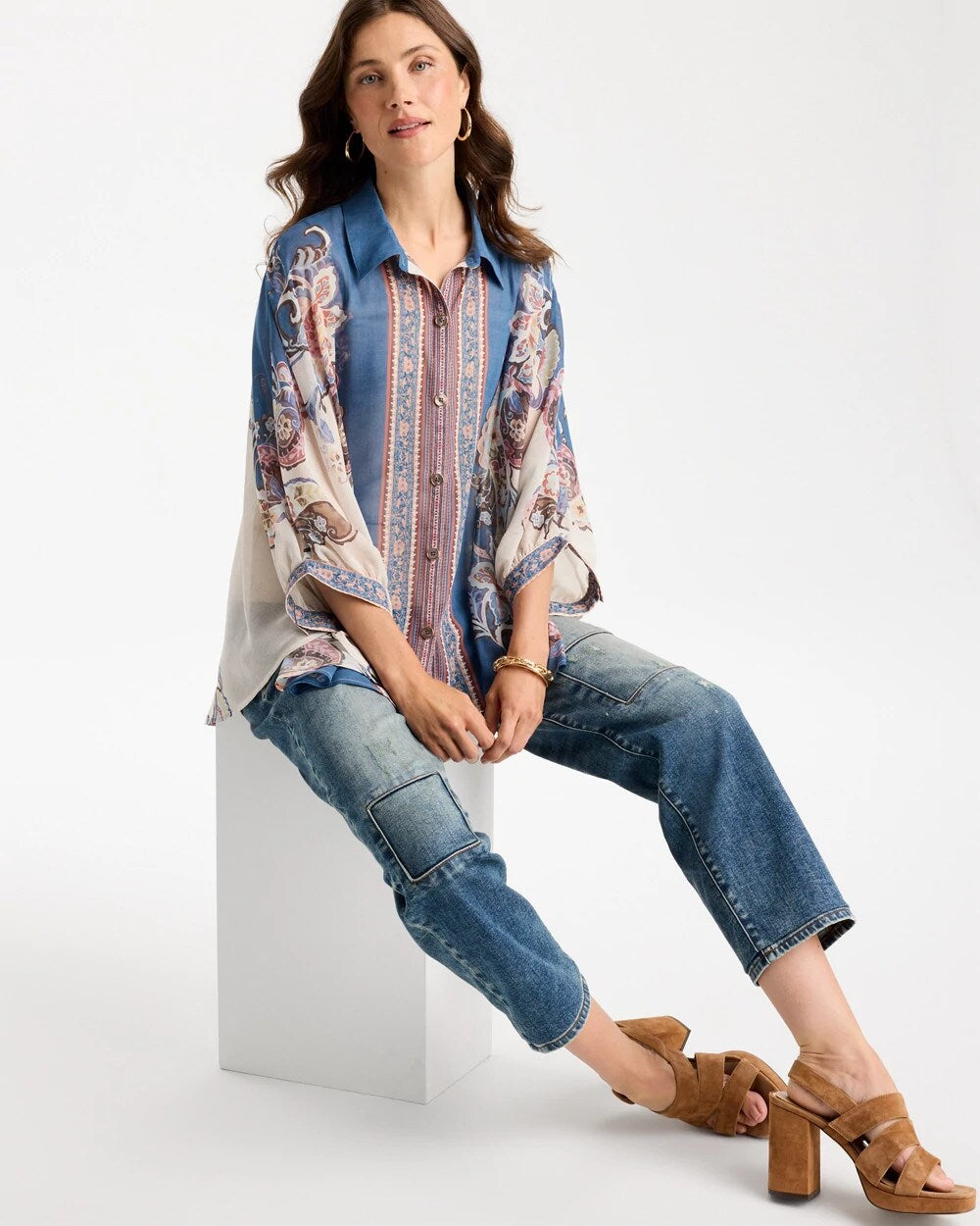 Collared Button Down Poncho