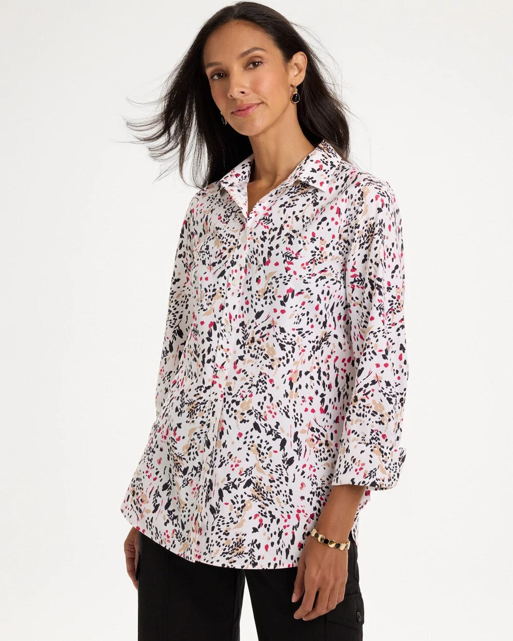 No Iron Stretch Pompeii Sway Print Shirt