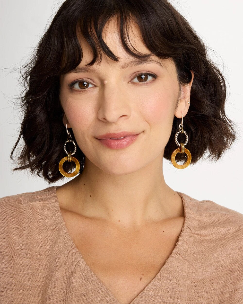 Linked Resin Drop Earrings