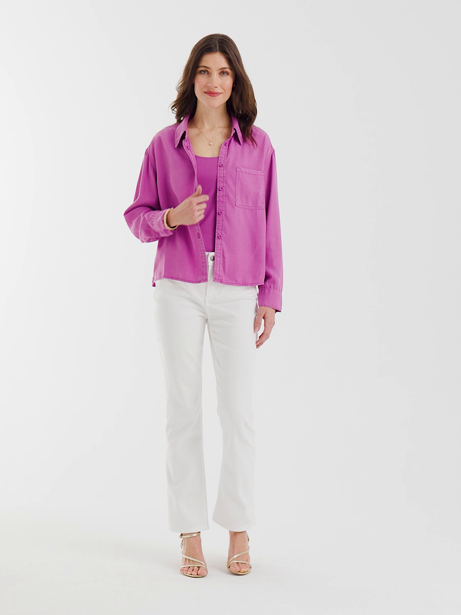 Cropped Girlfriend Kick Flare Jeans