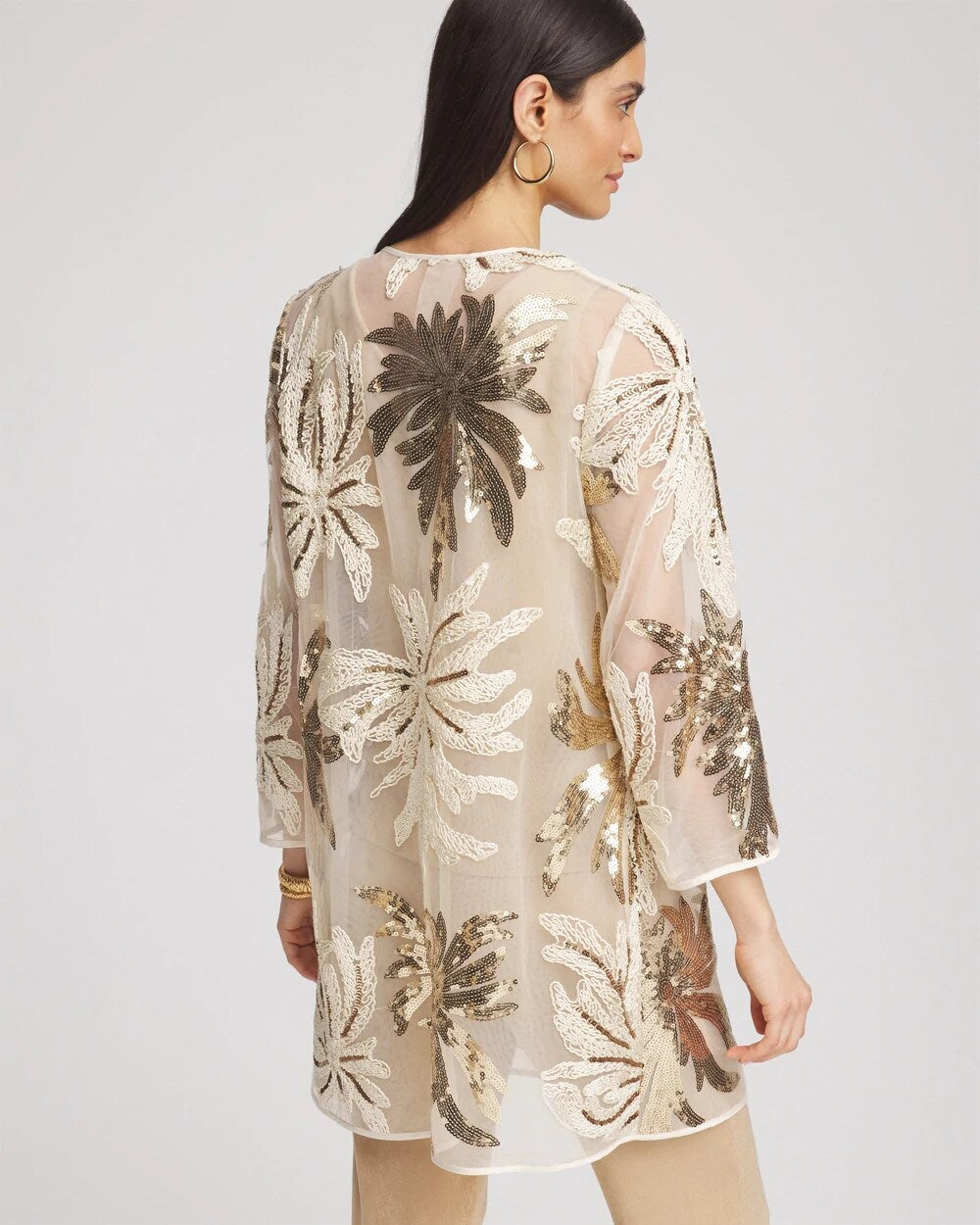 Travelers Collection Sequin-Mesh Jacket