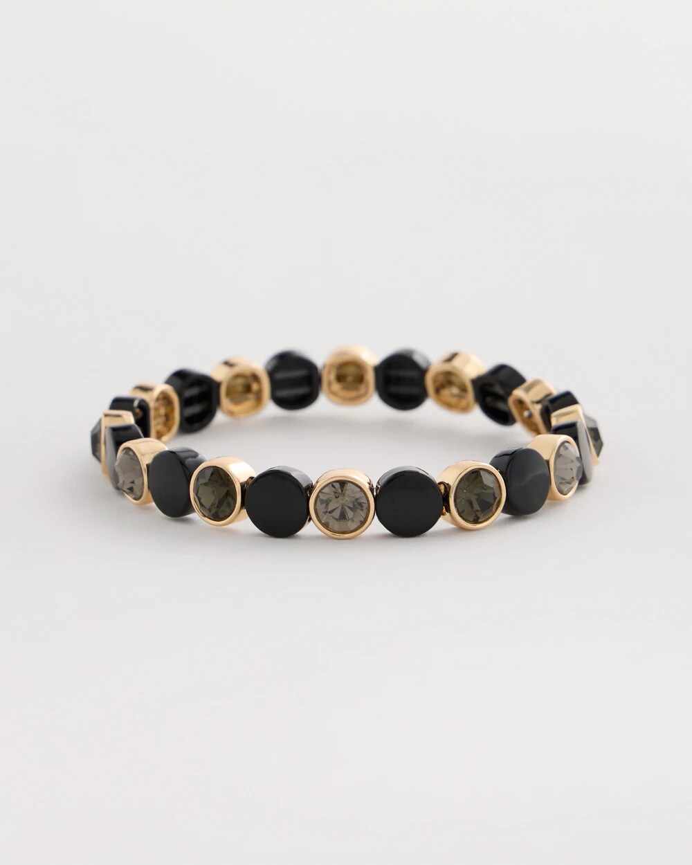 Black Enamel Stretch Bracelet