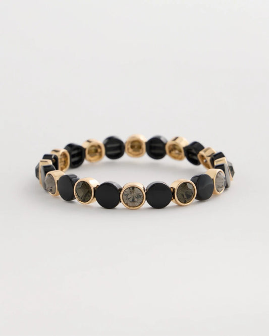 Black Enamel Stretch Bracelet