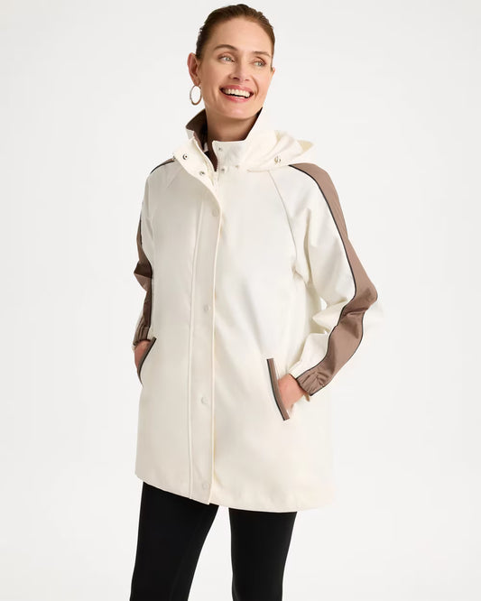 Zenergy Faux Leather Detail Rain Jacket