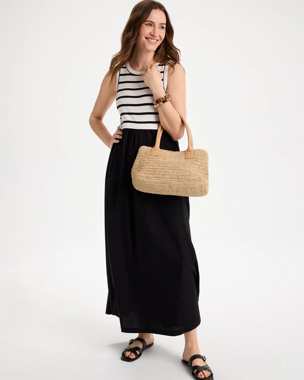 Poplin Cotton Rib Mix Dress