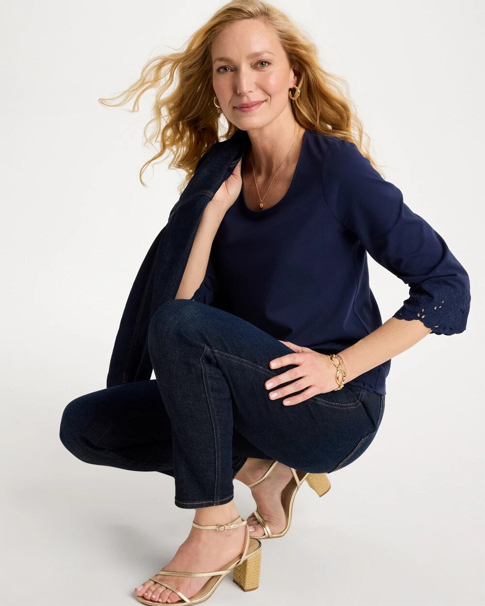 Embroidered Hem Top