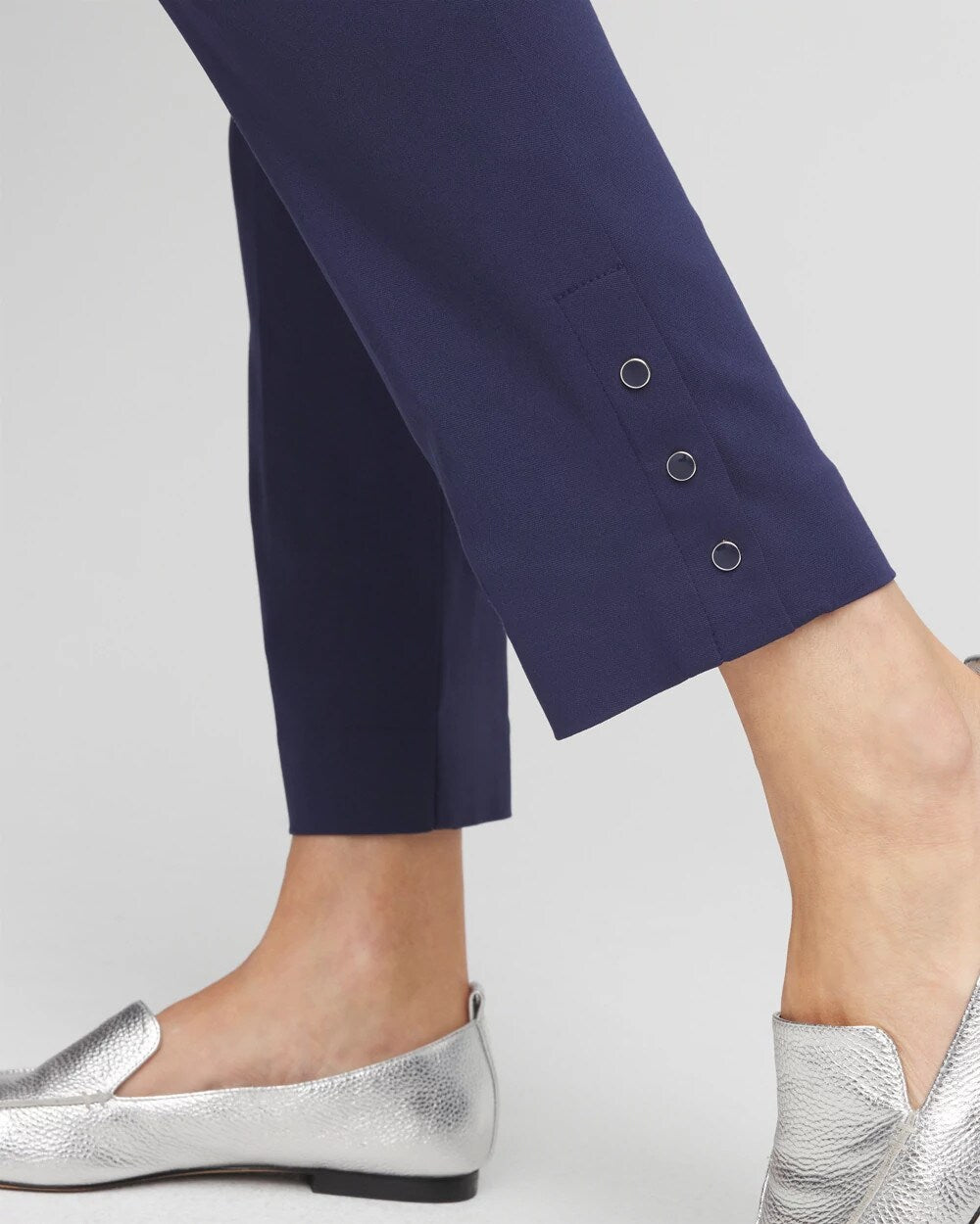 Brigitte Pull-On Slim Rivet Ankle Pants