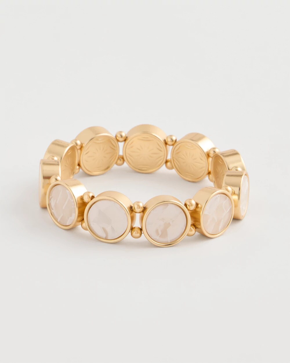 Pearlescent Goldtone Stretch Bracelet