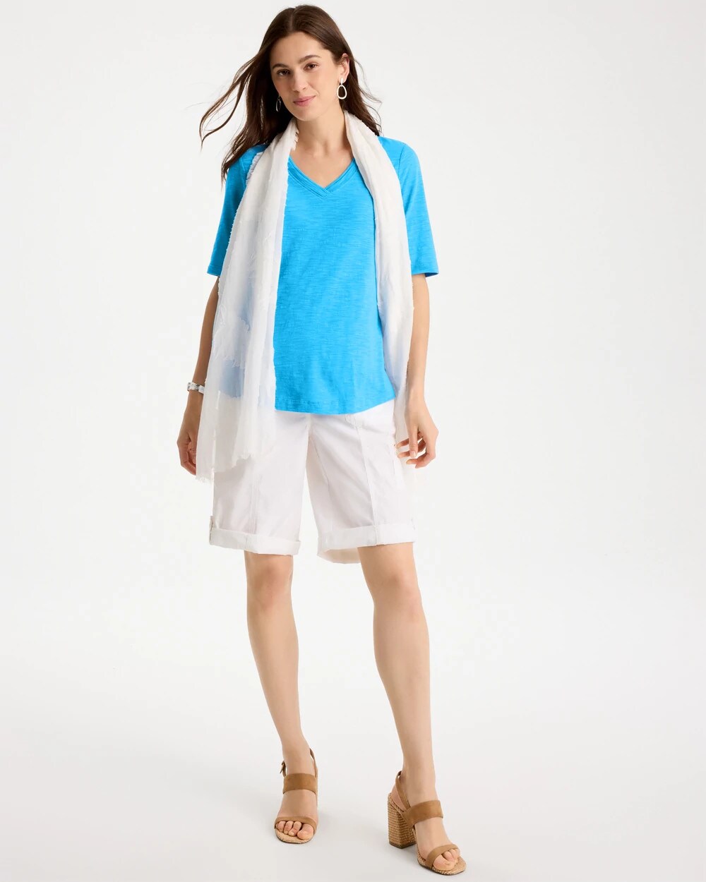 Cotton Slub V-Neck Tee