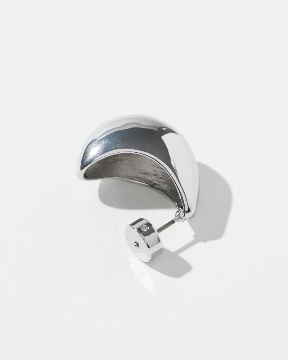 Silver Tone Huggie Hoops