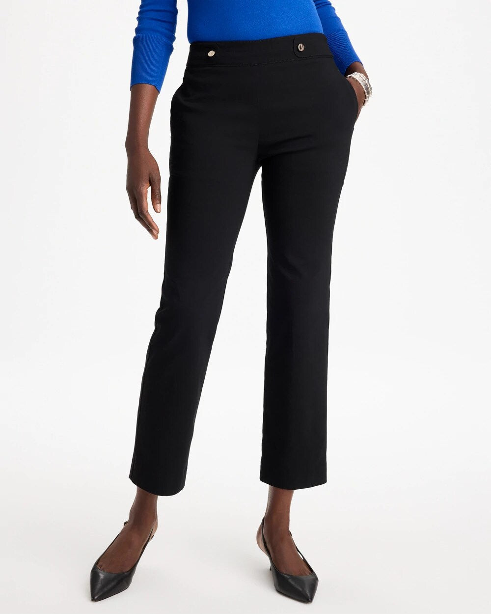 Brigitte Tab Straight Ankle Pants