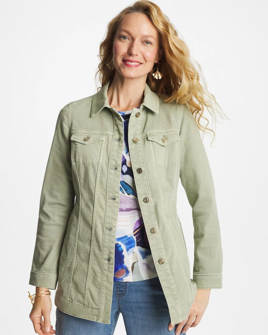 Elongated Belted Denim Jacket