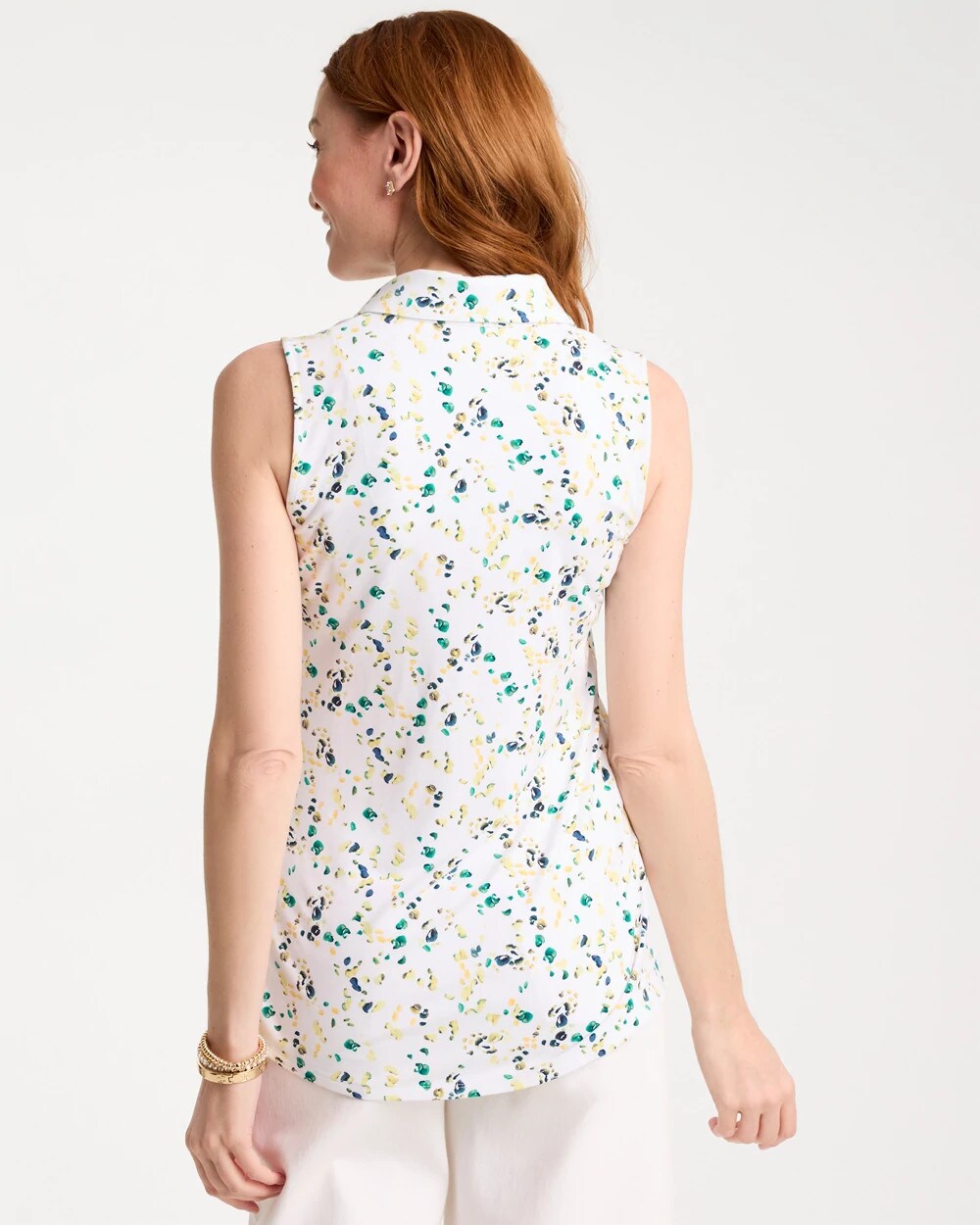Printed Collared Tunic Tank