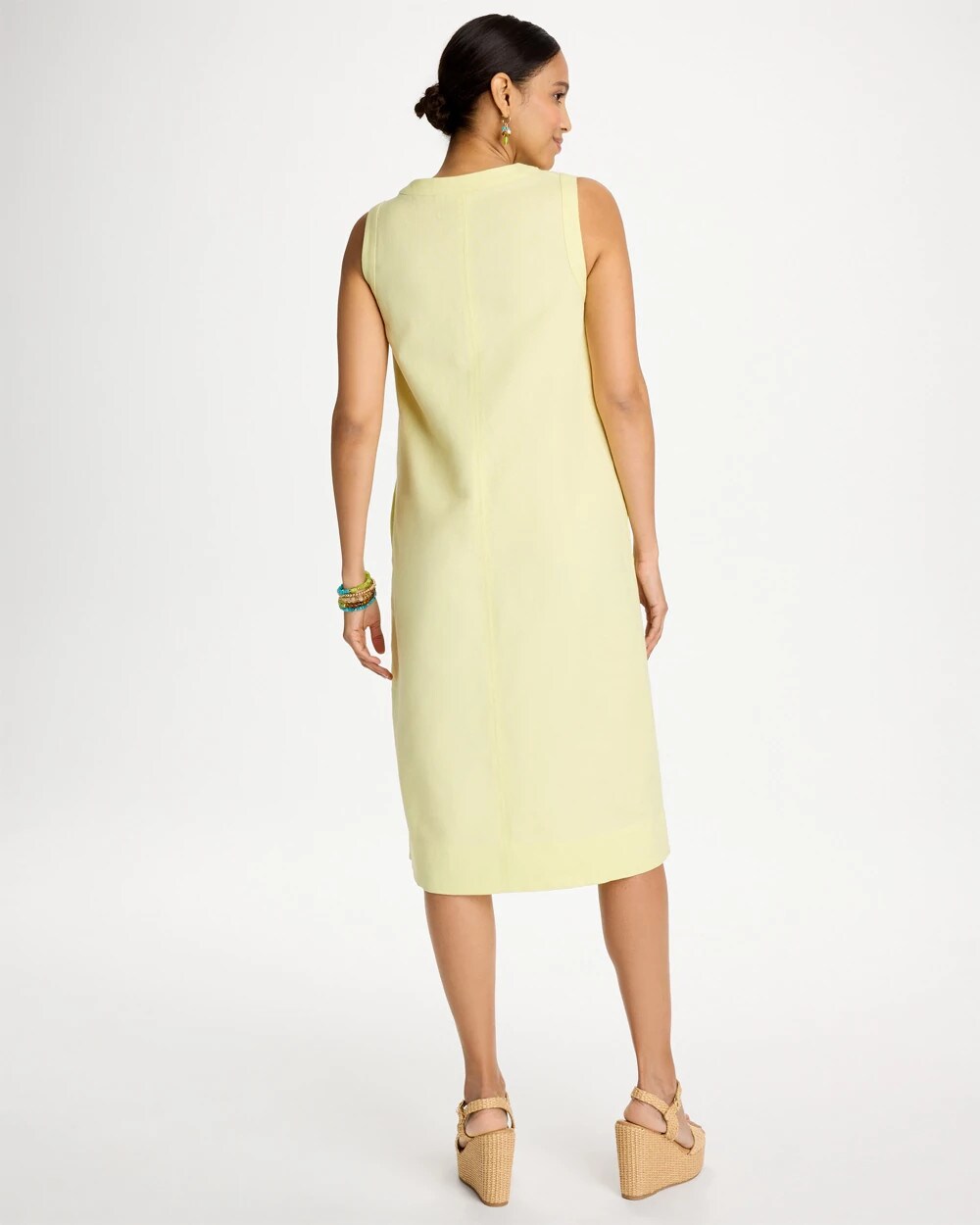 Linen-Cotton Henley Dress