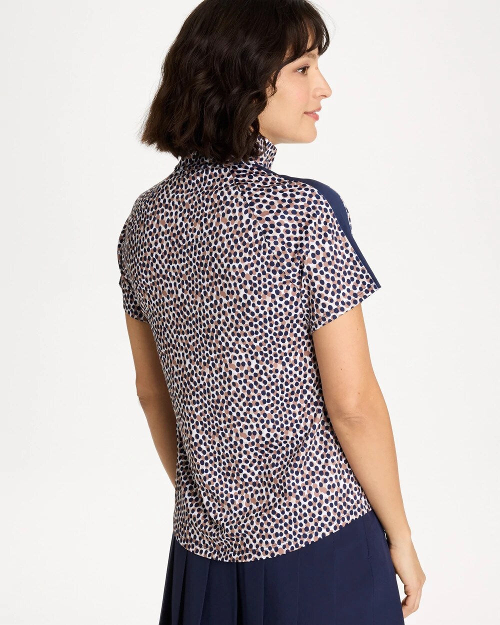 Zenergy UPF Contrast Dot Half Zip Polo