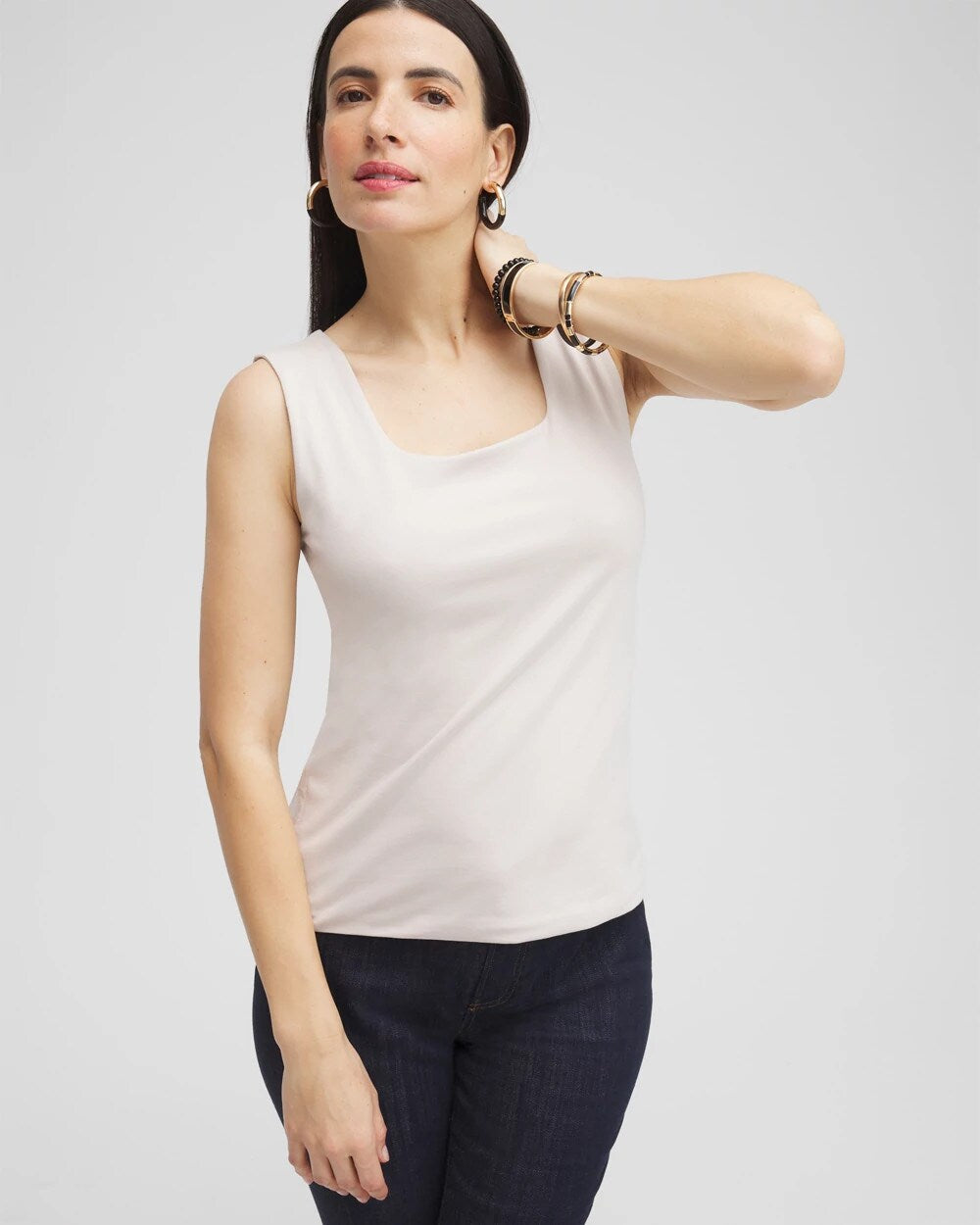 Contour Cotton Square Neck Tank