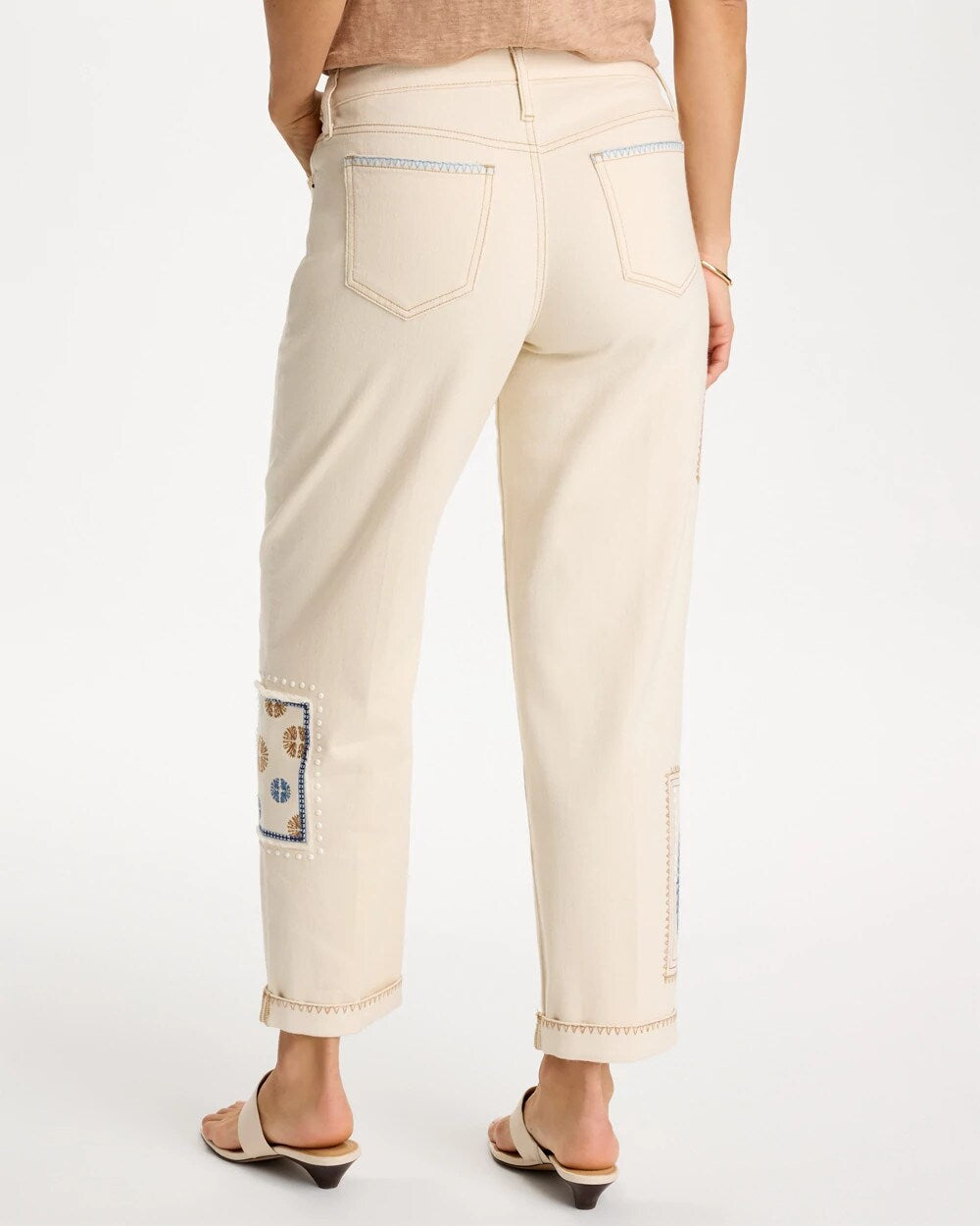 Patchwork Relaxed Boyfriend Jean