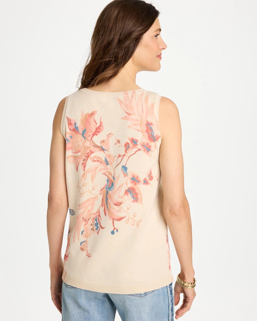 Ella Placed Print Sweater Tank
